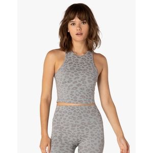 Leopard Jacquard Studio Cropped Tank